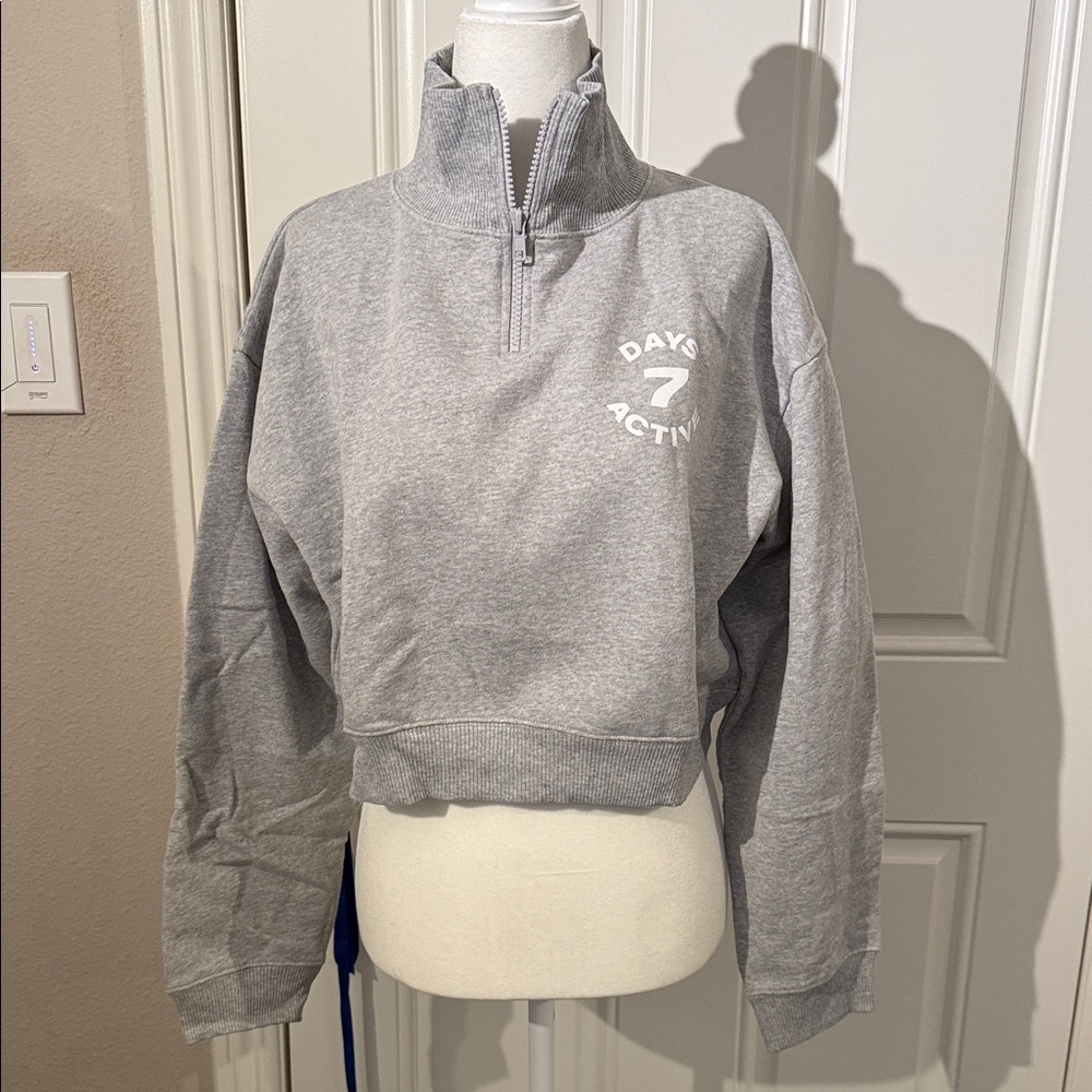 7 DAYS CROPPED ZIP SWEATSHIRT